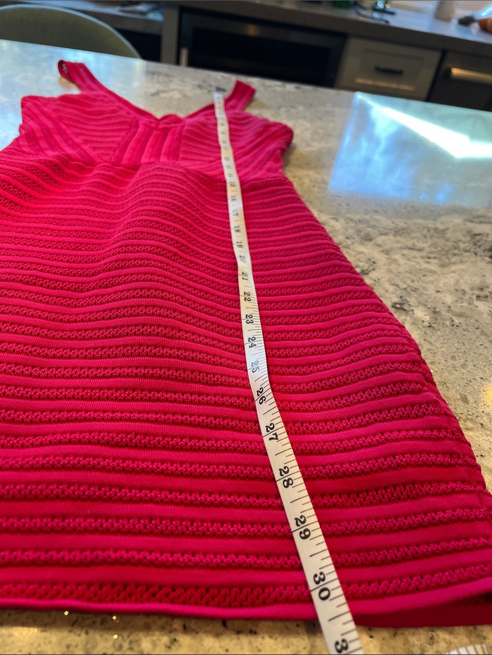 bebe Maeve Mesh Striped Bodycon Dress Pink Fuchsia Size Small - Picture 10 of 11